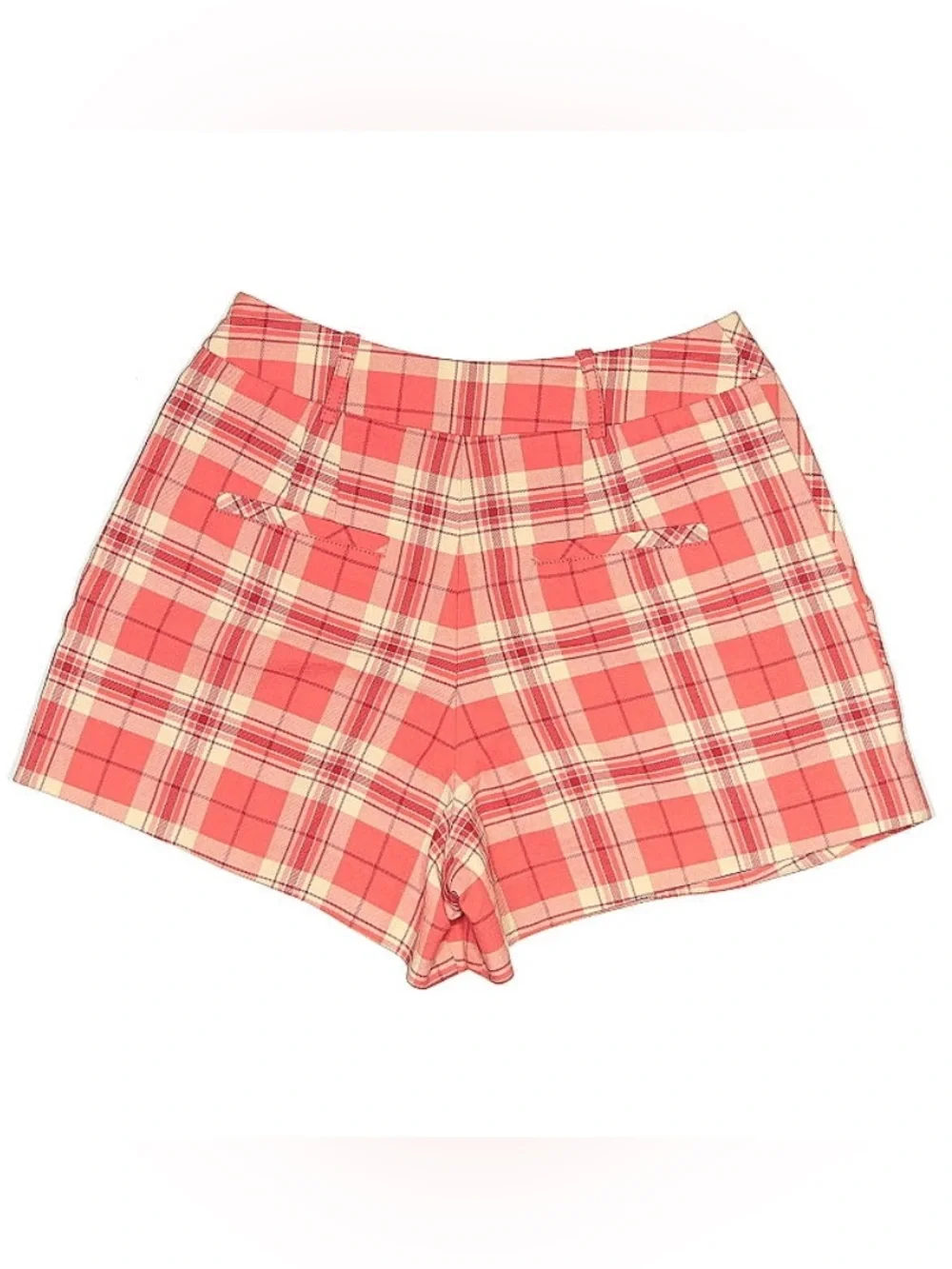 Smythe Pleated Walking Shorts Watermelon Plaid Size 4